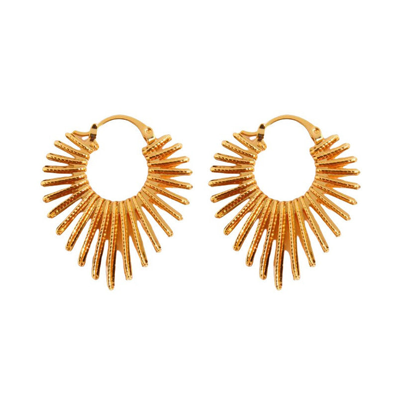 Wholesale European American Exaggerated Line Peach Heart Earrings Fashion Accessory Boutique Resale