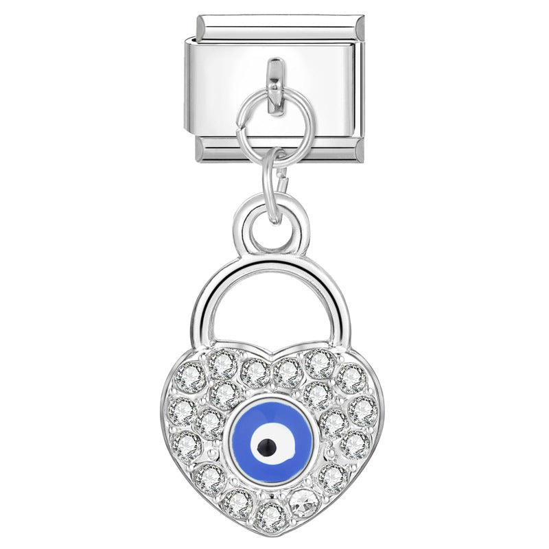 Bracelet de charme italien en gros 9 mm DIY Esplicing Blue Eyes Bracelet composable en acier inoxydable