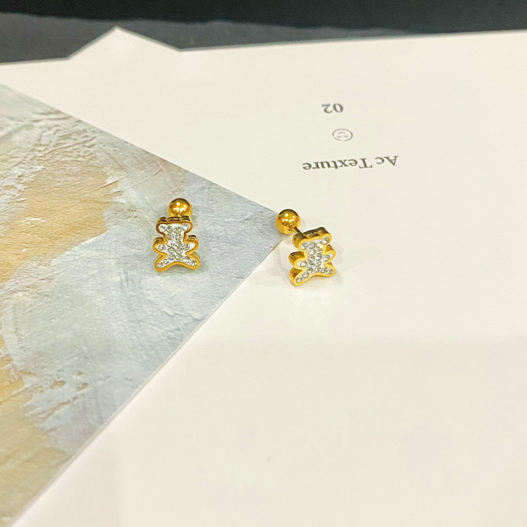 Wholesale Titanium Steel Non-fading Screw Mini Earrings ACC-ES-YZXW001