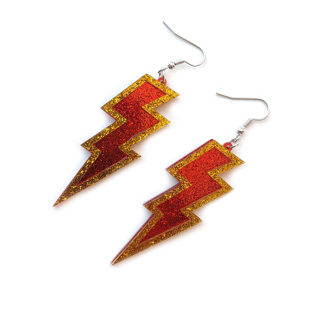 Wholesale Geometric Lightning Acrylic Earrings - Trendy Jewelry Accessory for Party,  Gift &  Boutique Resale
