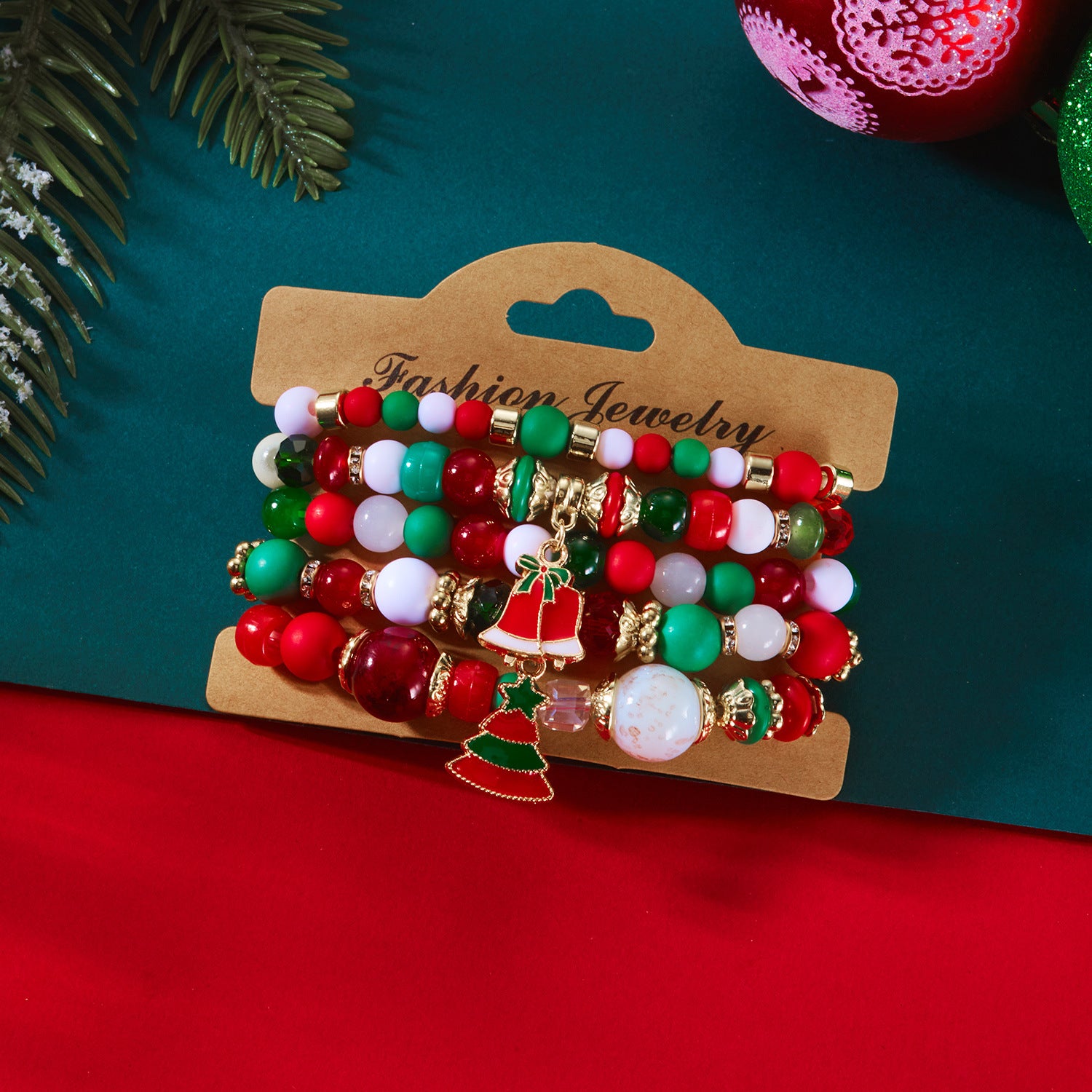 Wholesale Christmas  Elk Beaded Multi-Layer Bracelet