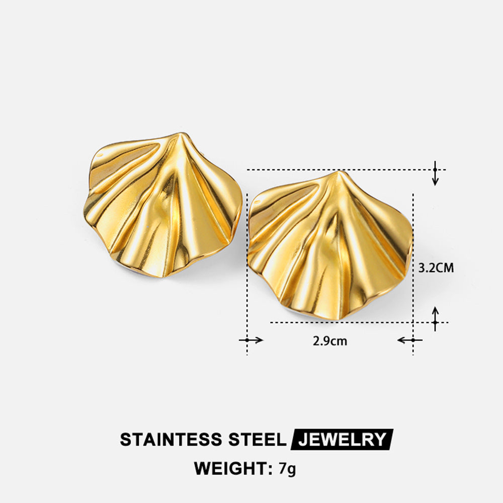 Wholesale Ocean Conch Rhinestone Pearl Earrings Stainless Steel Statement Ear Studs Fashion Accessory