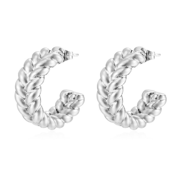 Wholesale   Double Twist Stainless Steel Earrings