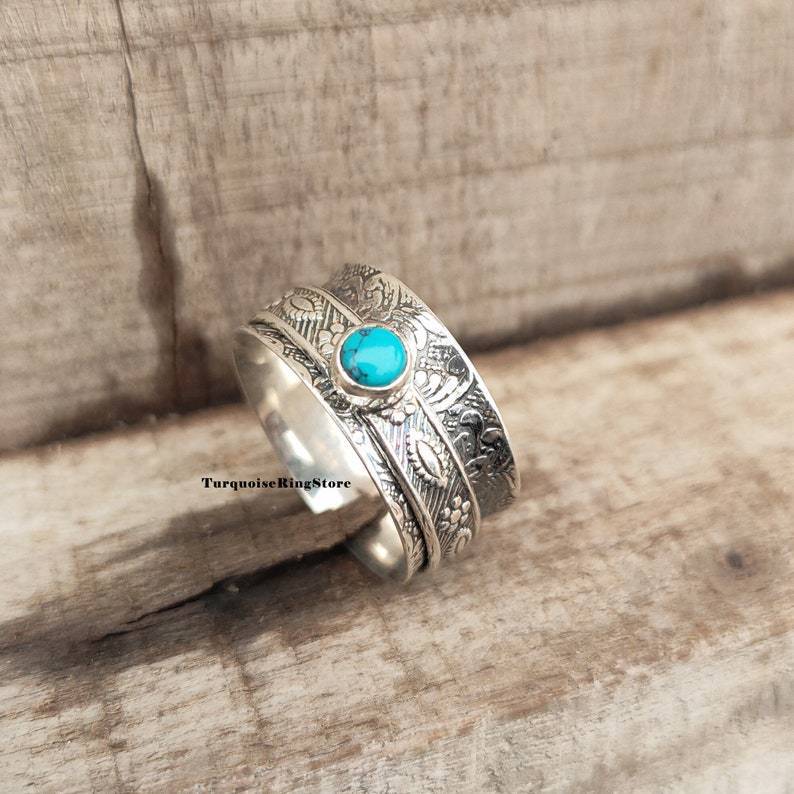 Wholesale Bohemian Vintage Turquoise Ring Alloy Electroplated Jewelry Accessory
