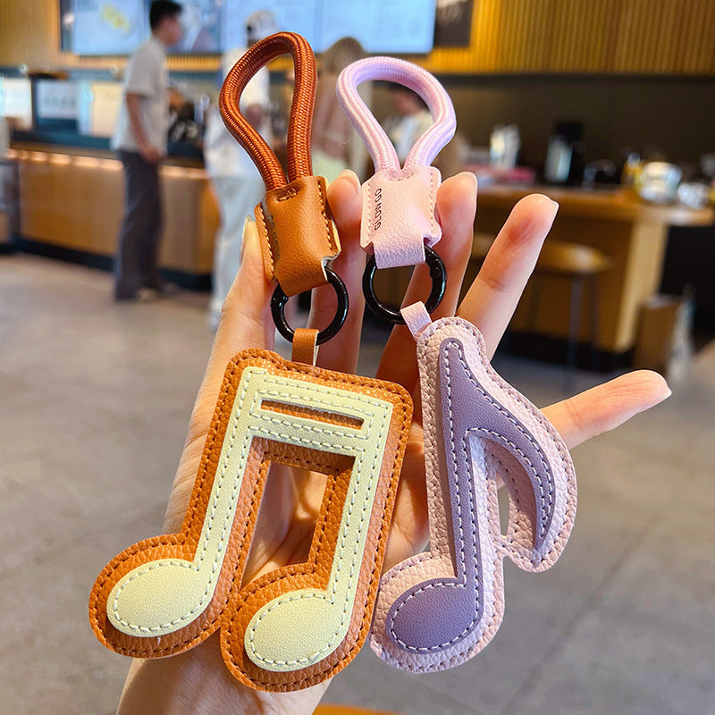 Wholesale Musical Note PU Leather Keychain Cute Couple Bag Charm Fashion Accessory Gift