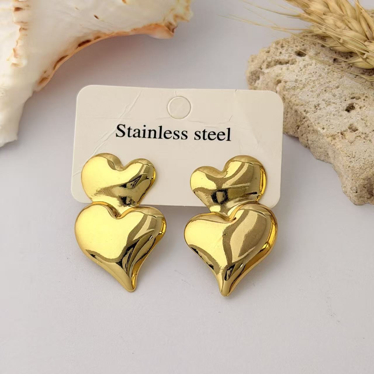 Wholesale Geometric Pleated Earrings 304 Stainless Steel Fashion Jewelry for Women