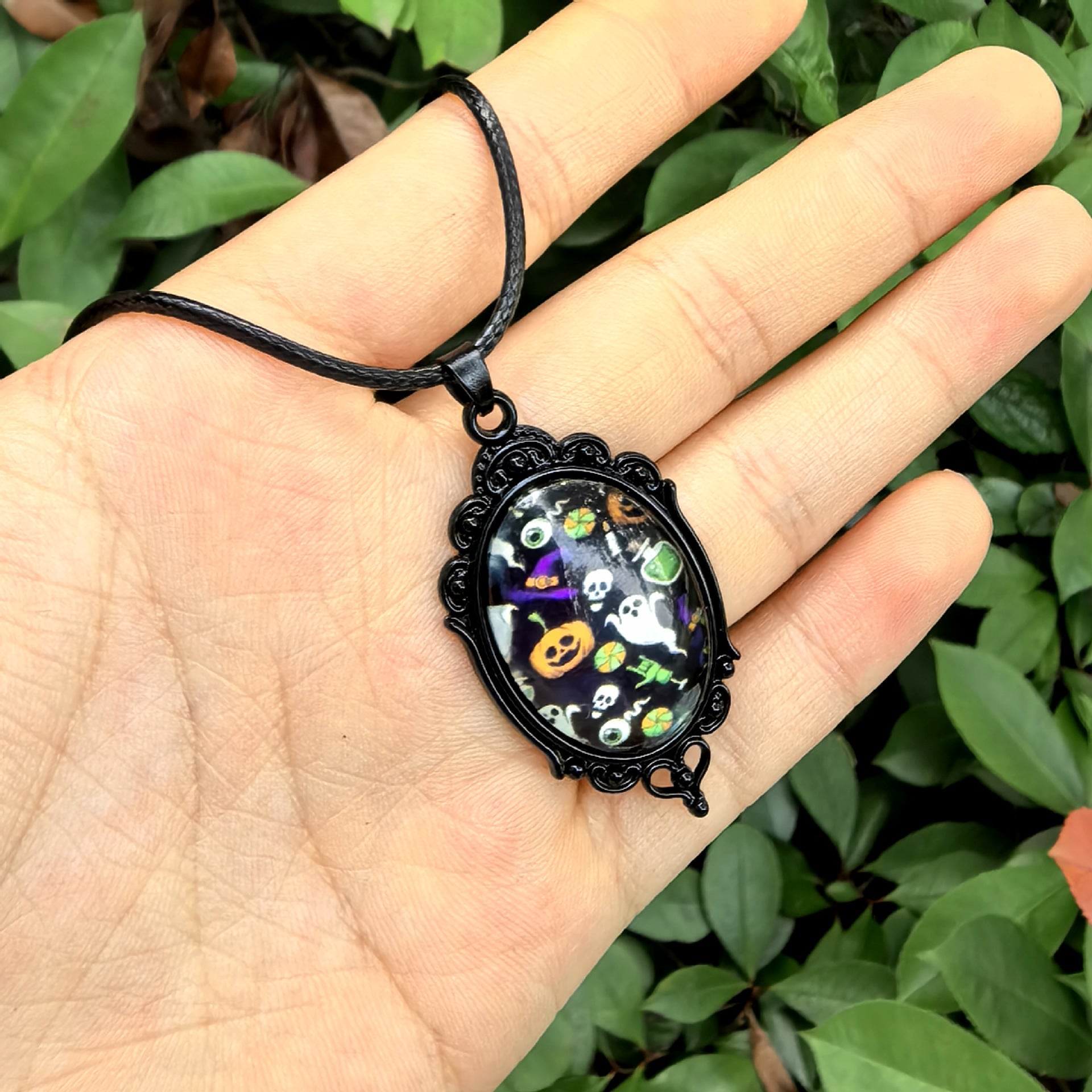 Wholesale  Halloween Dark Series Pu Leather Necklace