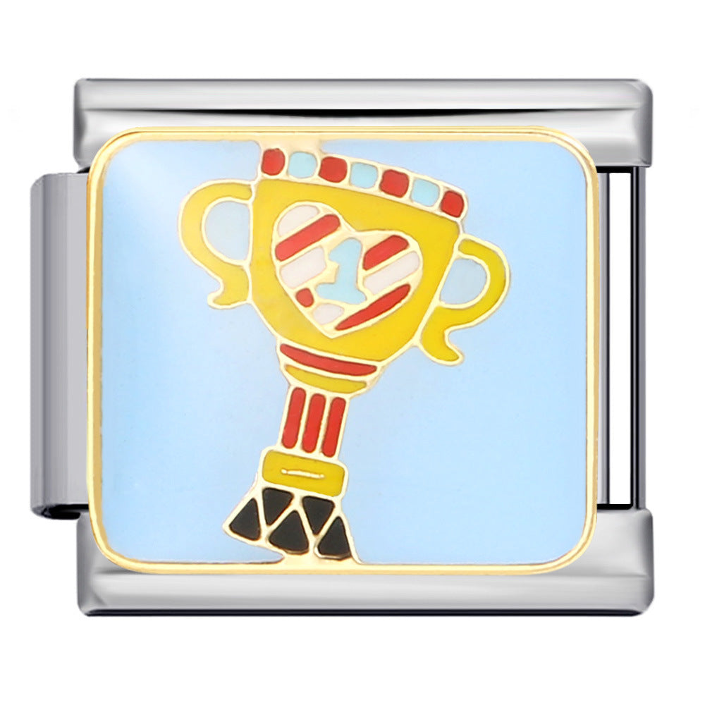 Wholesale Italian Charm Bracelet 9mm DIY Splicing Removable Sports Series Italian Stainless Steel Composable Bracelet