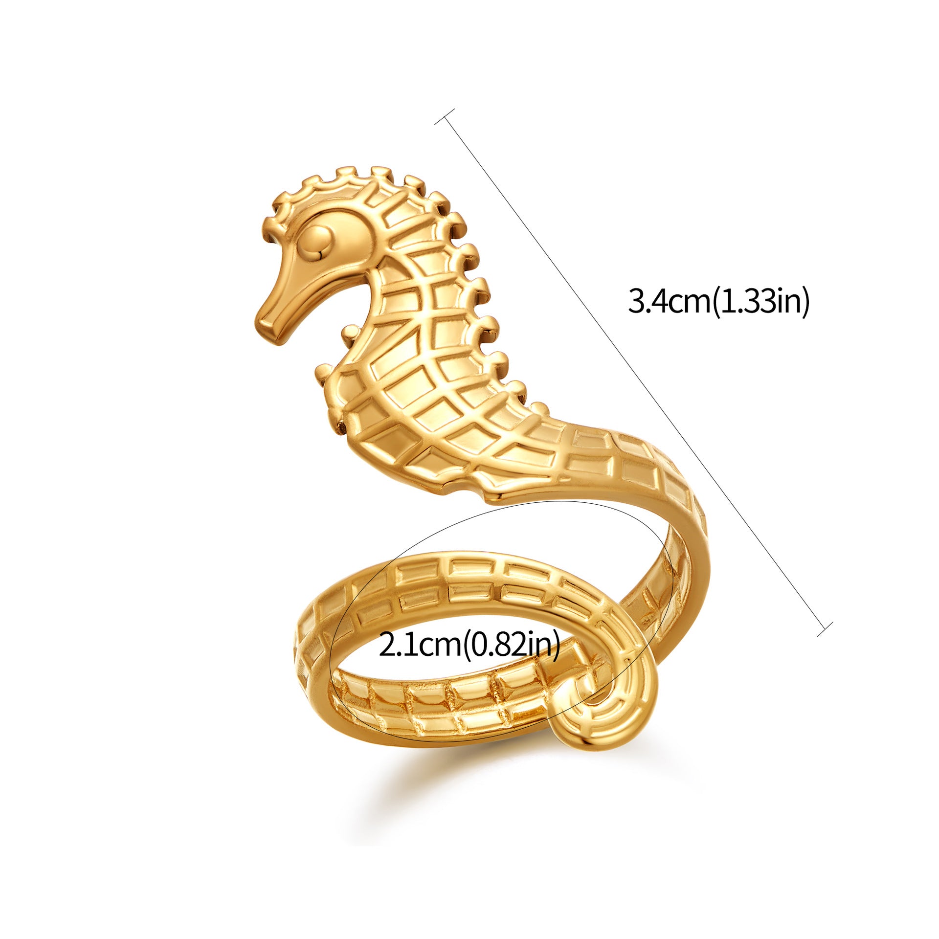 Wholesale seahorse simple Adjustable rings