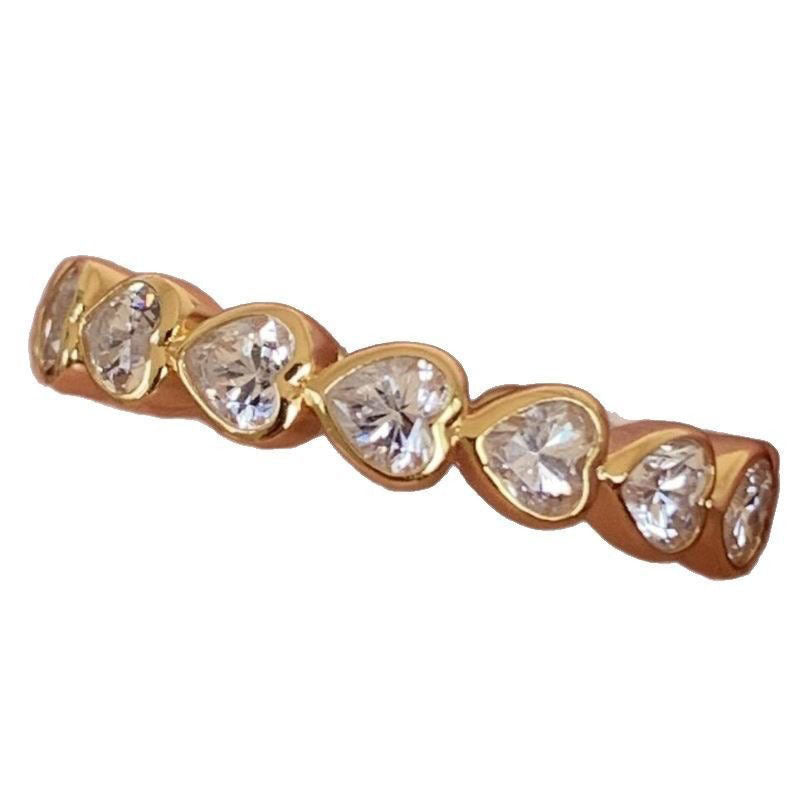 Wholesale Heart Zircon Copper Open Ring Chic Adjustable Women S Everyday Jewelry Gift And Boutique Resale Fashion Accessory