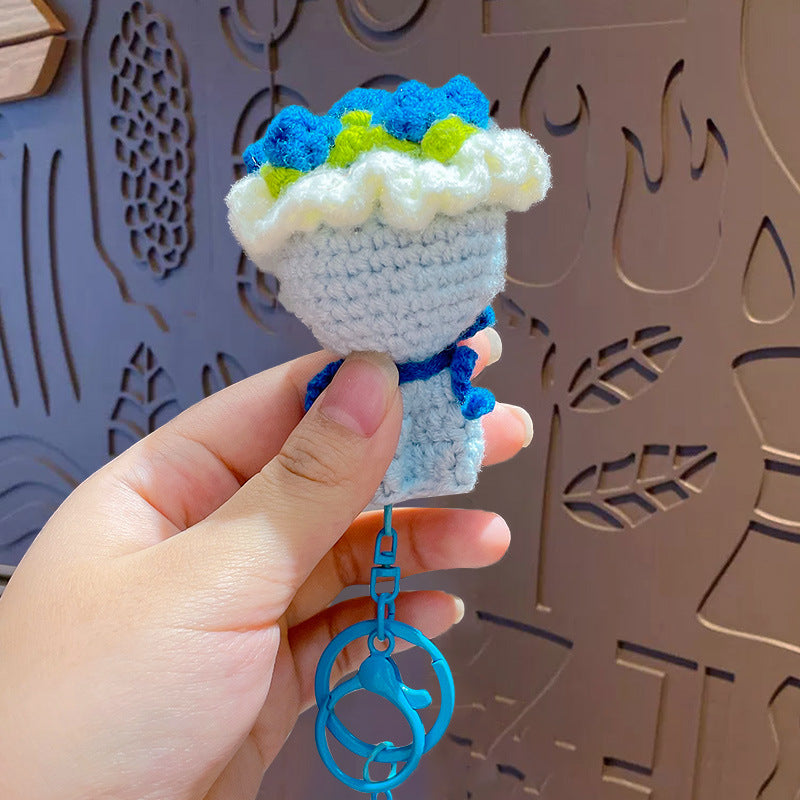 Wholesale Cute Hand-woven Woolen Flower Bouquet Keychain ACC-KC-ZhongChi003