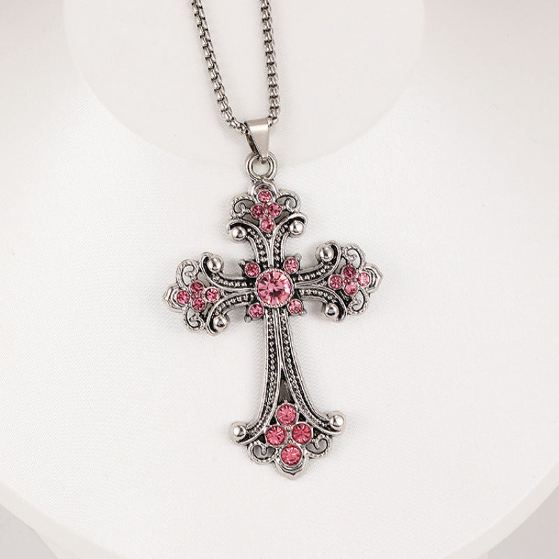 Wholesale Stylish Cross Pendant Necklace Titanium Steel Hip Hop Chain Jewelry Gift For Men Women