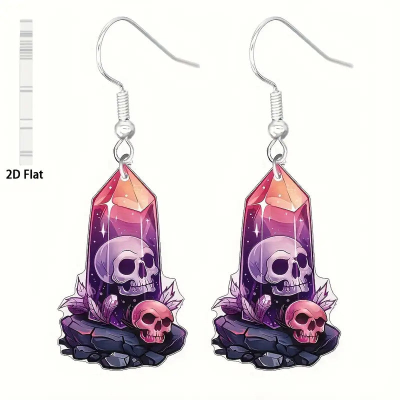 Wholesale  themed skull acrylic earrings
