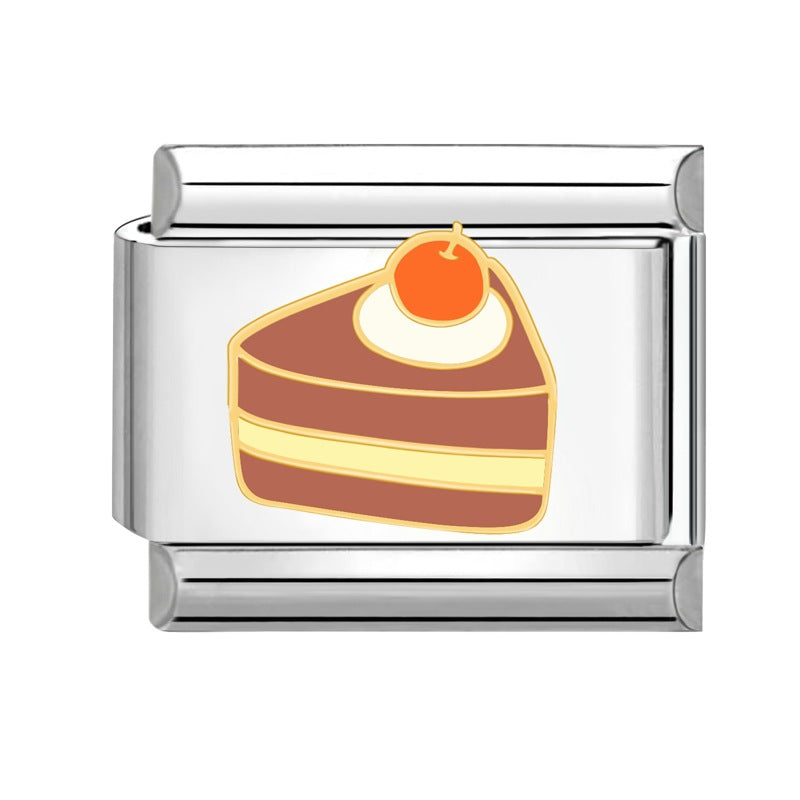 Wholesale Italian Charm Bracelet 9mm DIY Splicing Creative Dessert Stainless Steel Composable Bracelet