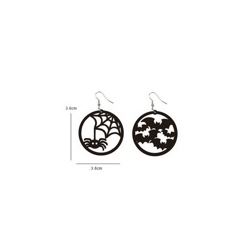 Wholesale Acrylic  Earrings Dark Gothic Skull And Pumpkin Design Trendy Fashion Jewelry Accessory For Gift And Resale
