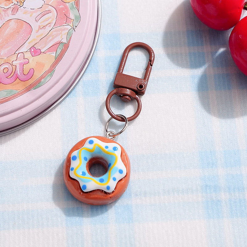 Wholesale Cute donut shaped toy bread pendant