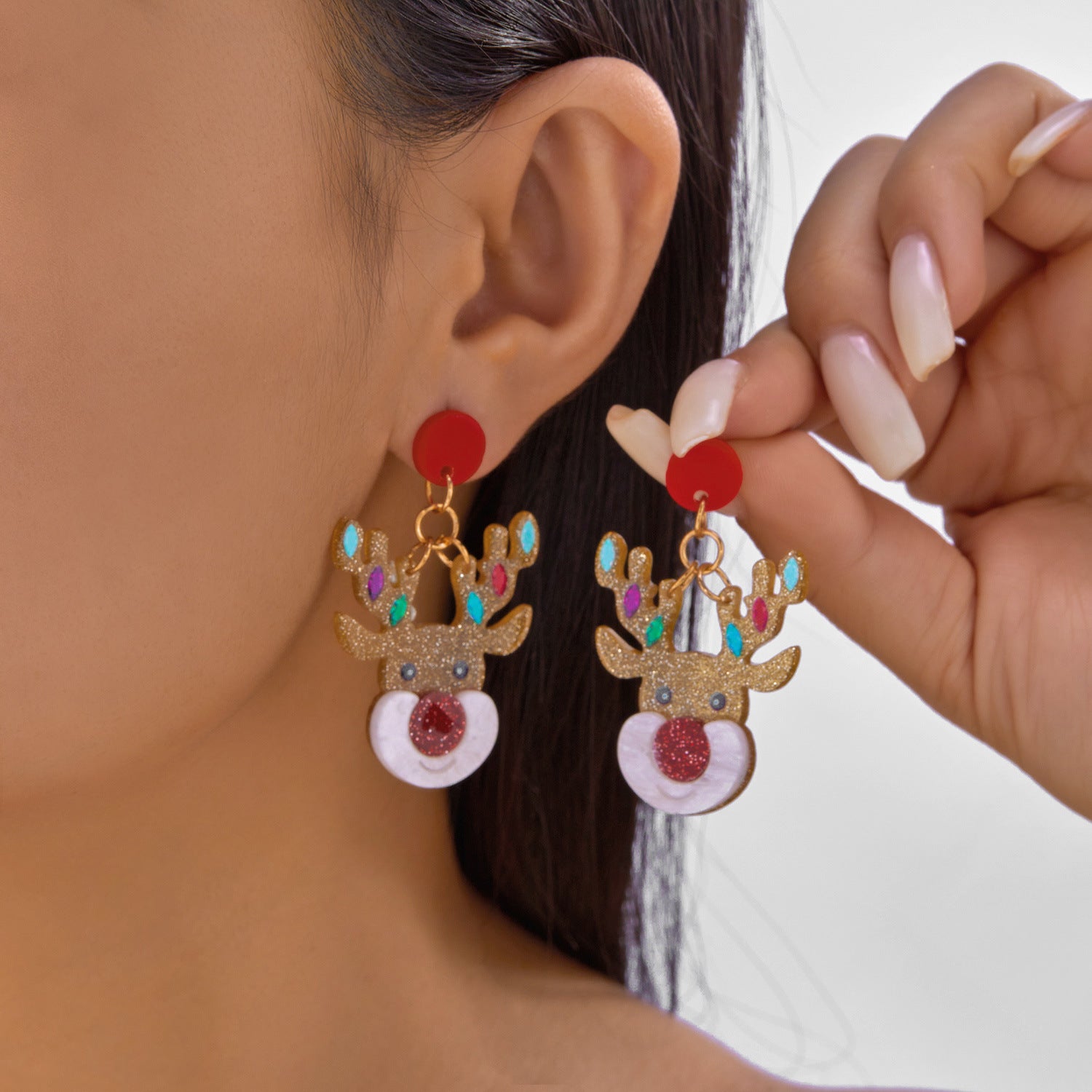 Wholesale Christmas Acrylic Colorful Christmas Tree Snowman Earrings