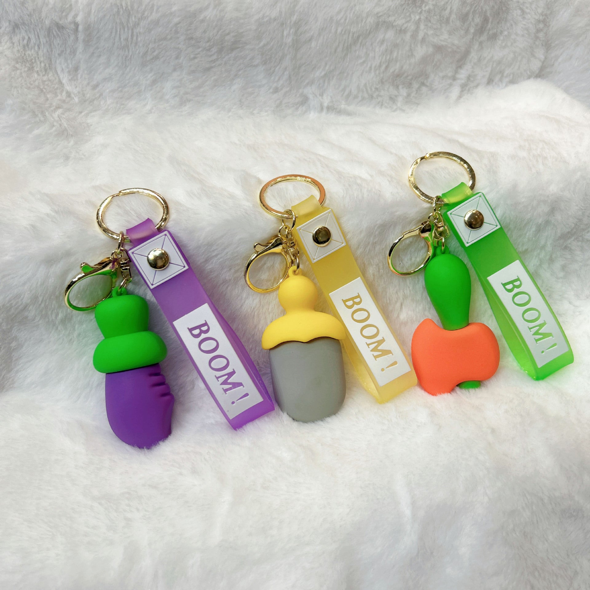 Wholesale Cartoon Mini Cute Carrot Knife Silicone Keychain ACC-KC-JuCai004