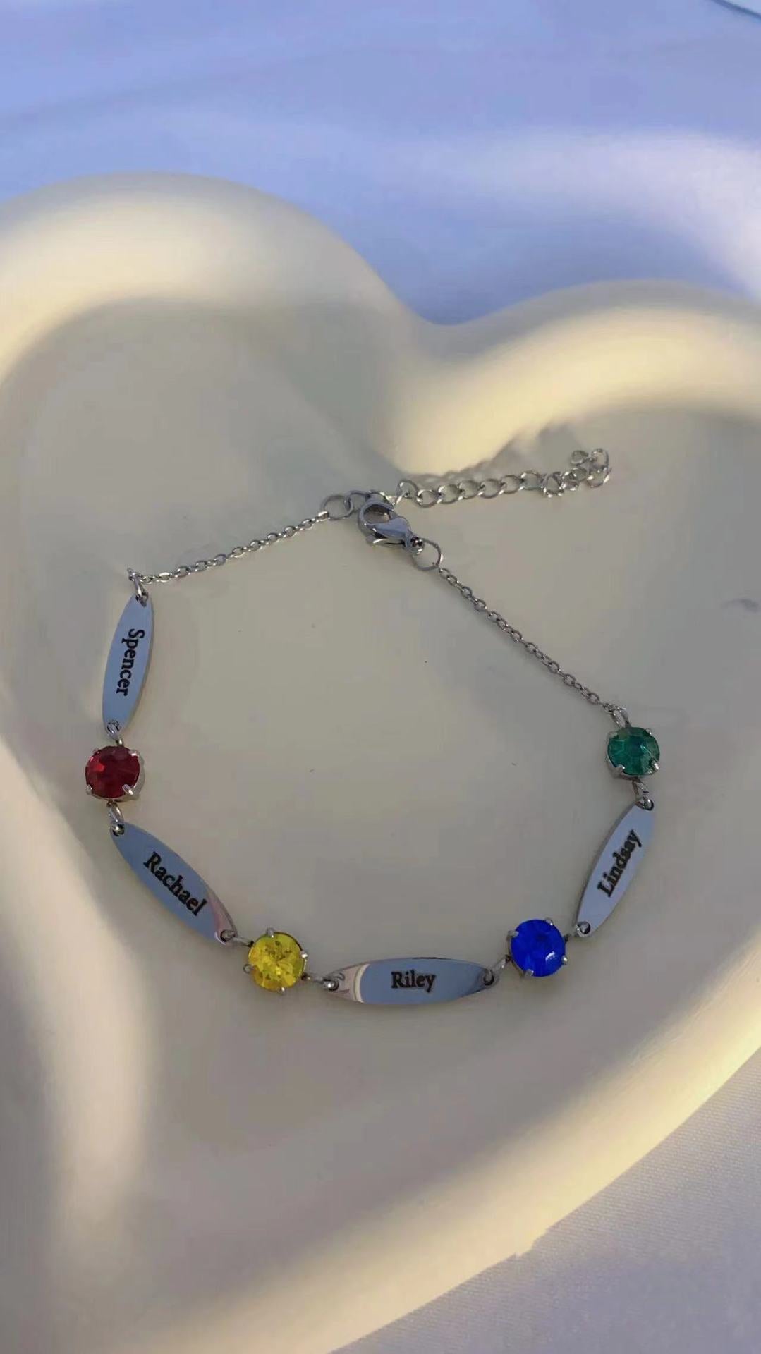 Wholesale Birthstone Titanium Steel Bracelet