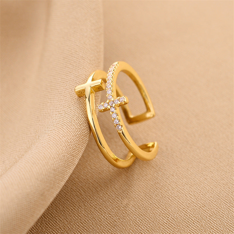 Wholesale Double Cross Rings