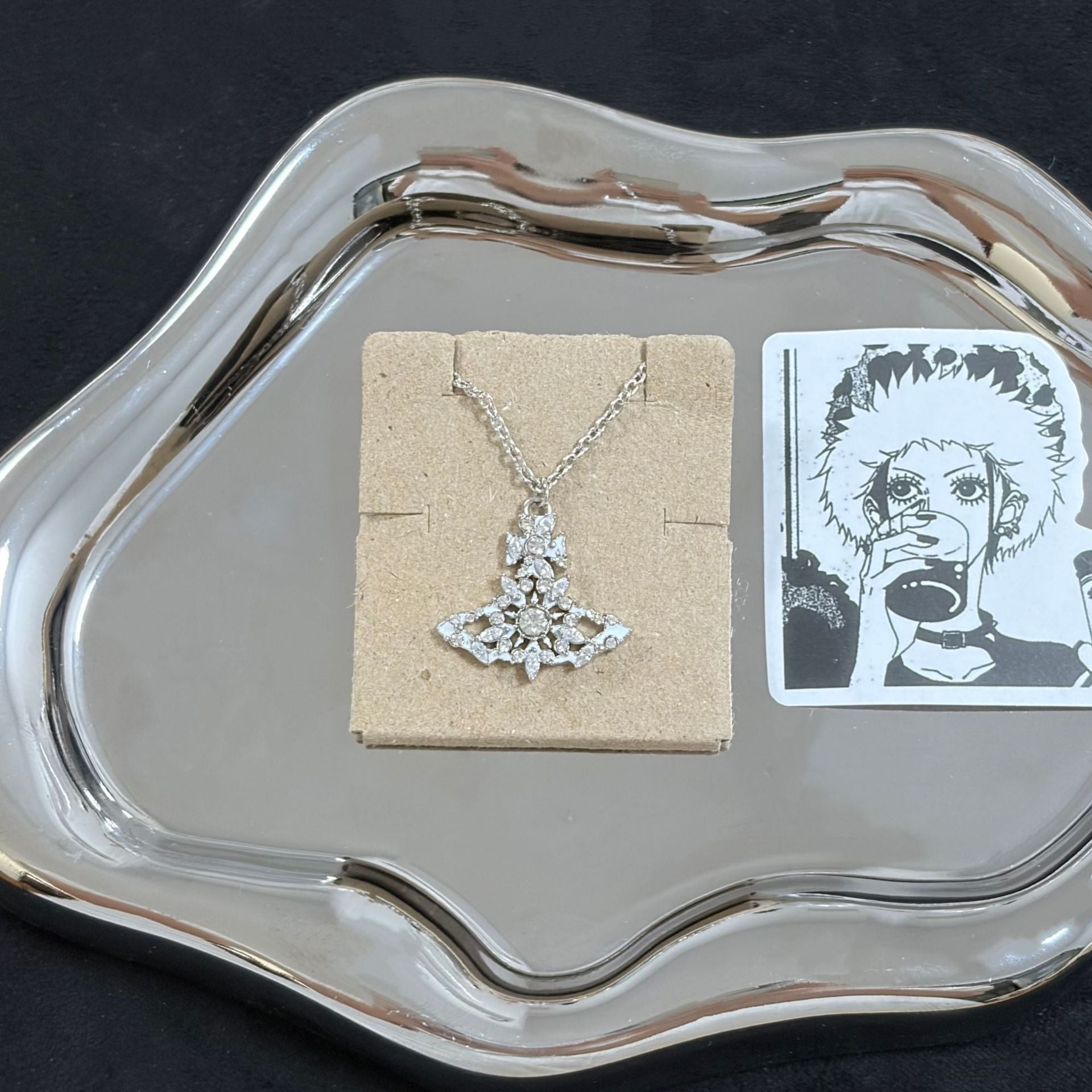 Wholesale Trendy Snowflake Pendant Necklace Enamel Ice Crystal Collarbone Chain Party Jewelry Gift Accessory