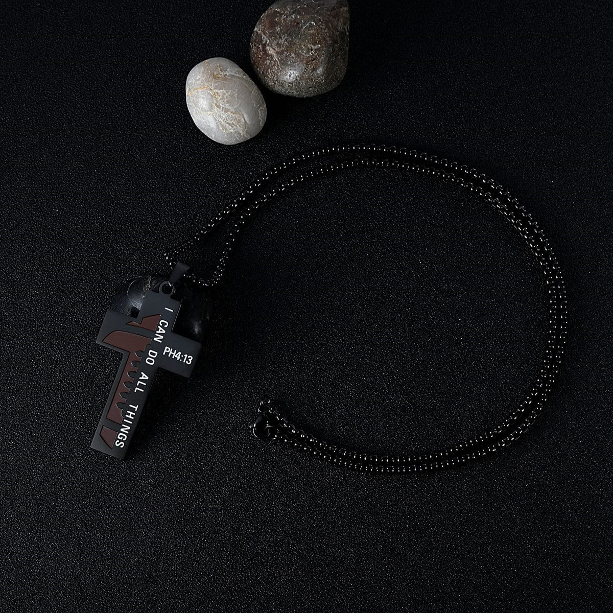 Wholesale  Stainless Steel  Football Cross Drop Oil Pendant Necklace