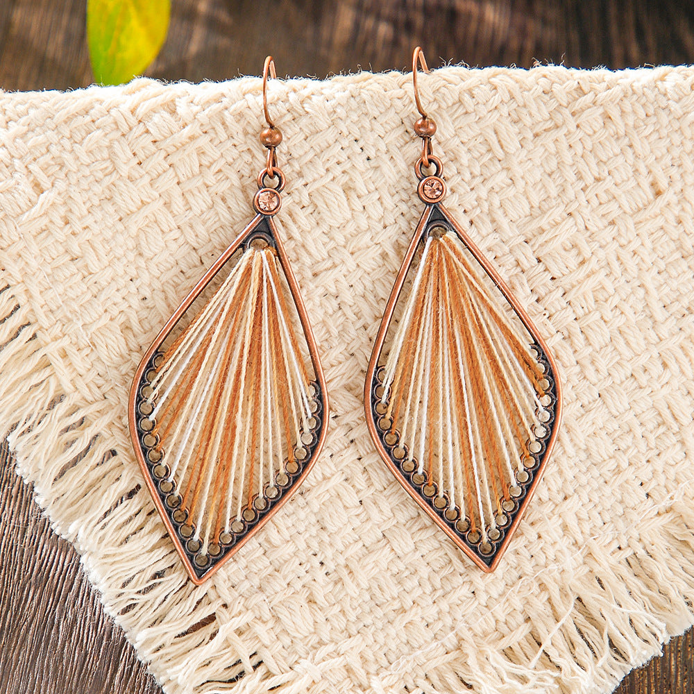 Wholesale Retro Bohemian Ethnic Long Tassel Earrings Zinc Alloy Fashion Accessory