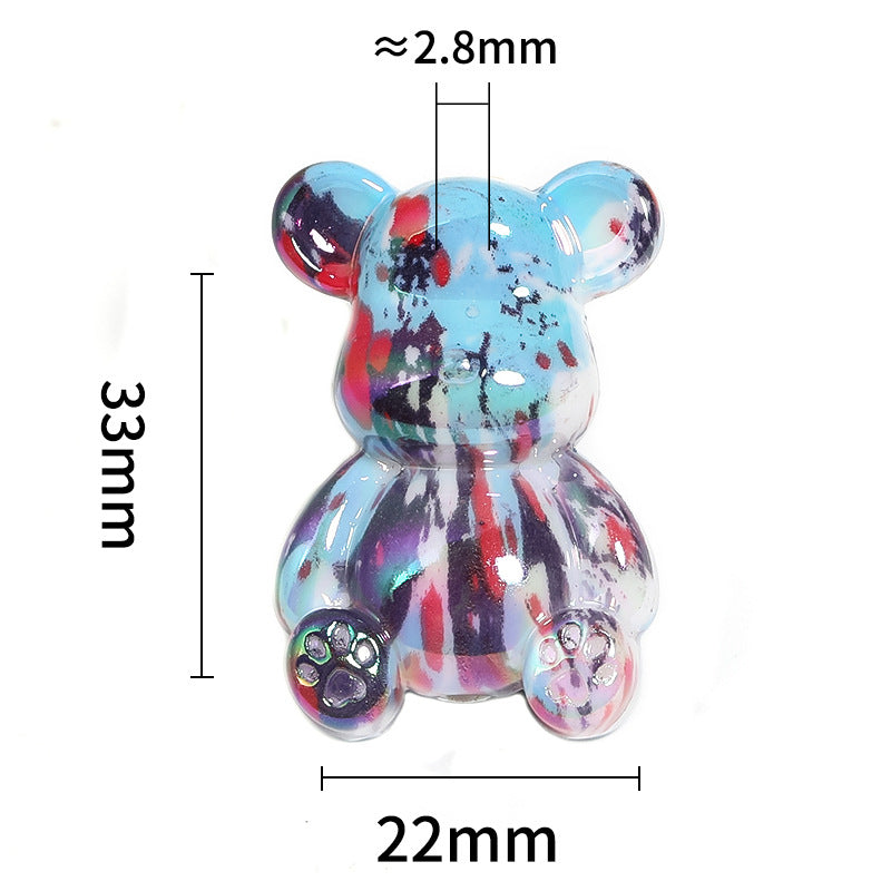 Wholesale 25pcs Acrylic Fluid Bear Beaded DIY Accessories ACC-BDS-BLG091