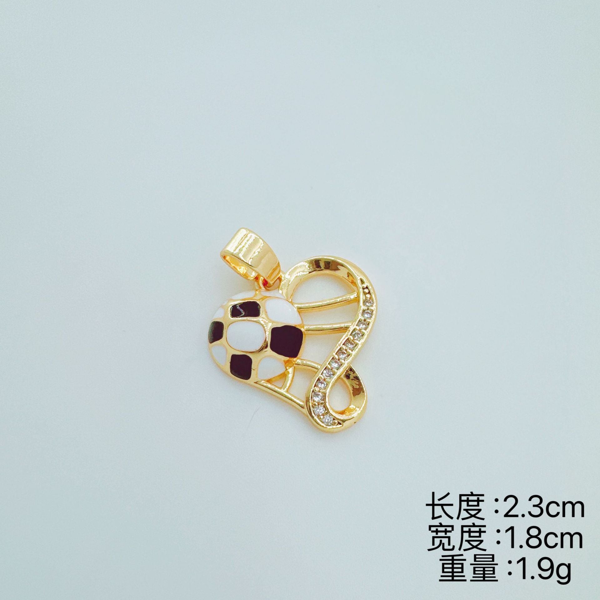 Wholesale World Cup Soccer Heart shaped Hollow Pendant