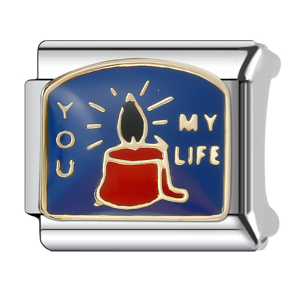 Wholesale Italian Charm Bracelet 9mm DIY Splicing Stainless Steel Christmas Elements Composable Bracelet