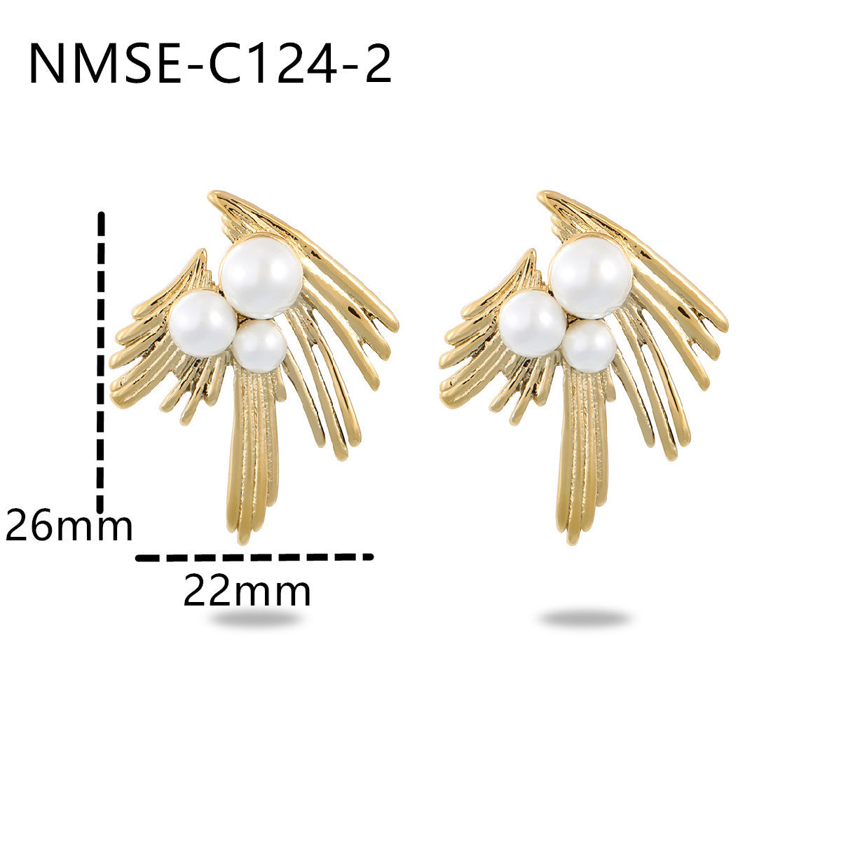 Wholesale  Light Luxury Gold Pearl Stainless Steel Earrings
