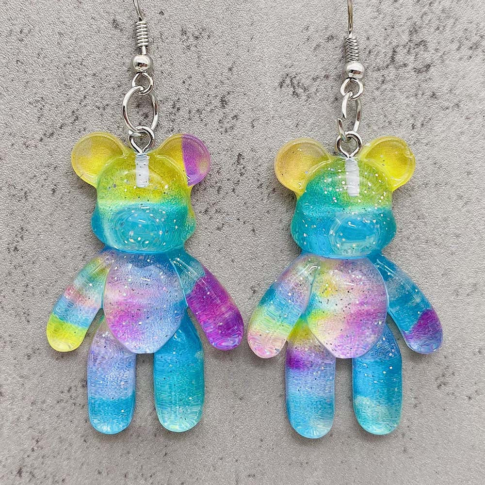 Wholesale 3D Bear Heart Resin Earrings ACC-ES-ChenY091