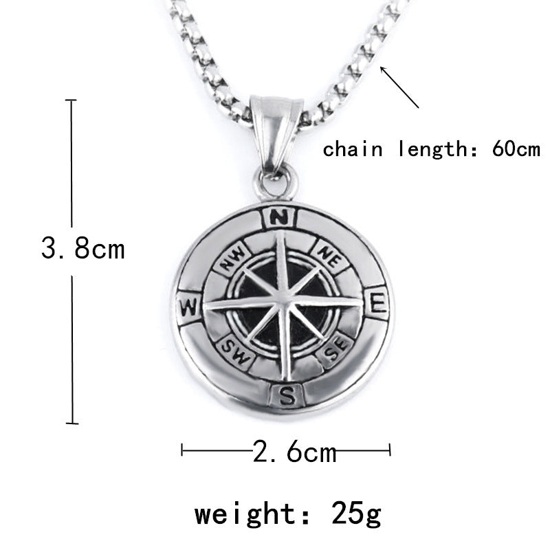 Wholesale  compass necklace stainless steel pendant necklace