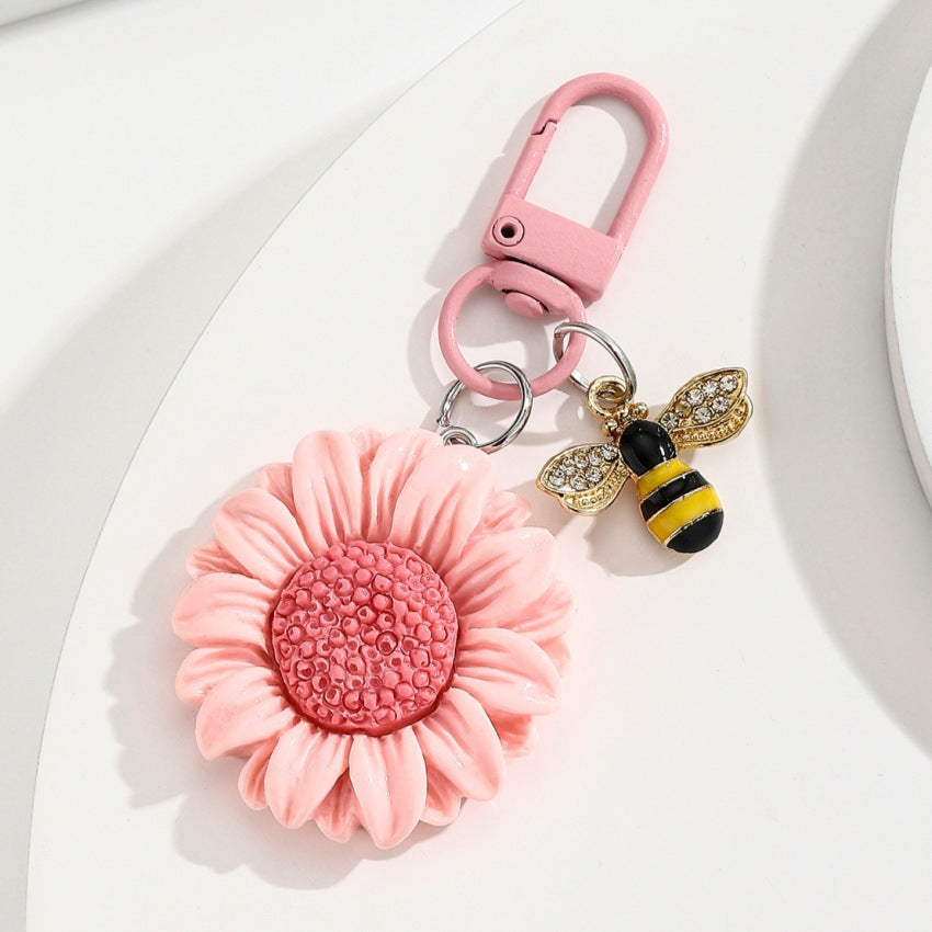 Wholesale Stylish Resin Sunflower Keychain,  Cute Phone Accessory for Everyday Use