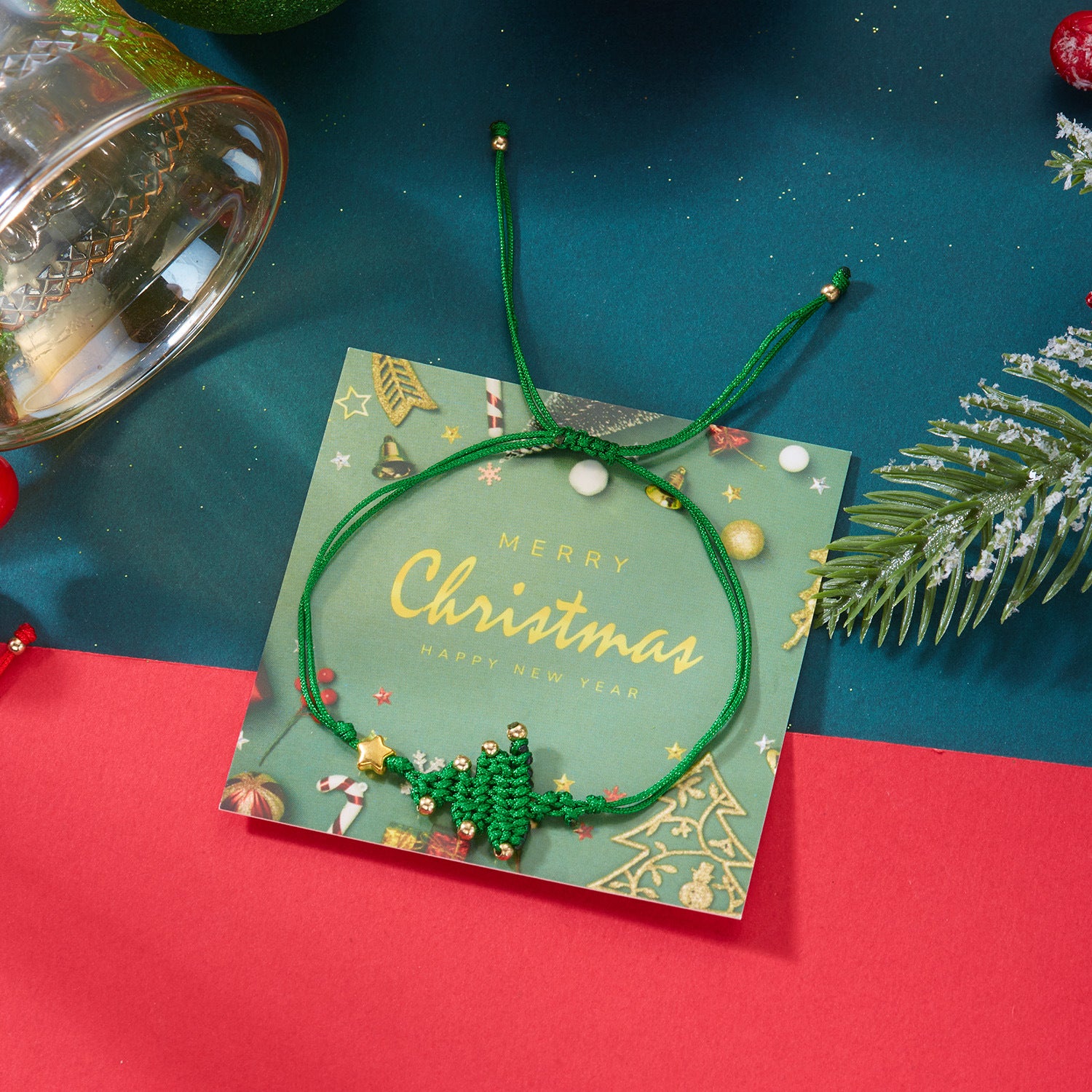 Wholesale Christmas Woven Paper Card Bracelet