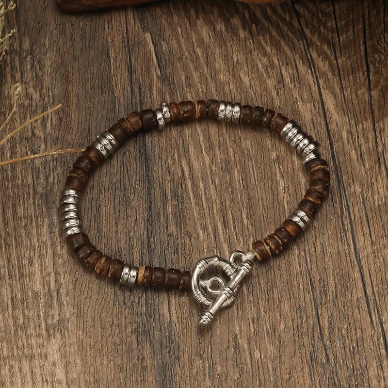 Wholesale Vintage Turquoise Coconut Shell Handmade Beaded Bracelets ACC-BT-JunJie013