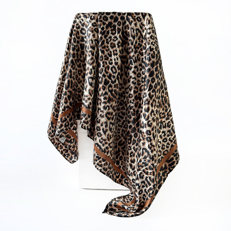 Wholesale Leopard Print Silk Scarf 90  Silk Large Square Scarf