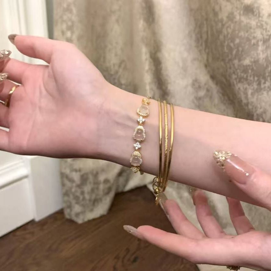 Wholesale Zinc Alloy Gourd Rhinestone Bracelet New Chinese Style Jewelry Gift for Women