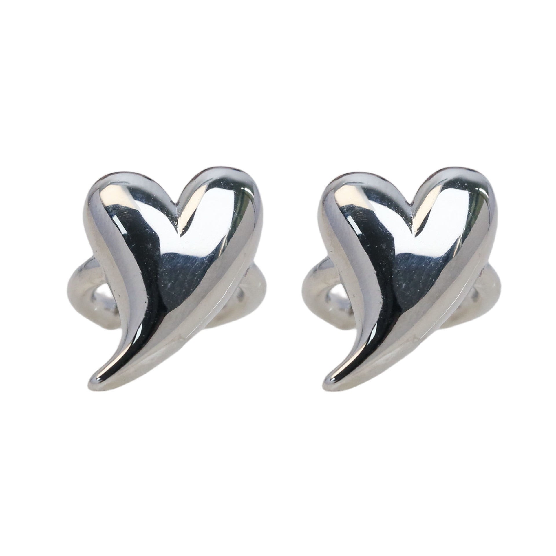 Wholesale 18k gold brass smooth love heart shaped ear clip