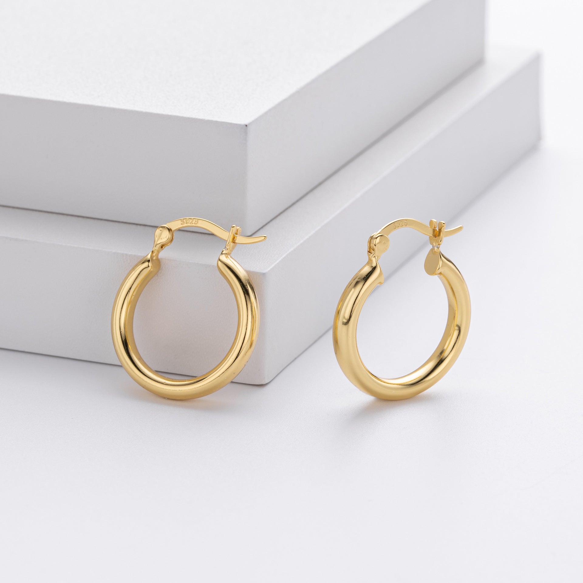 Wholesale S925 Sterling Silver Hollow Tube Ring Earrings