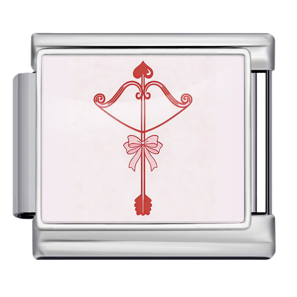 Wholesale 9mm Italian Charm Starter Bracelets DIY Valentine' s Day Heart-Shaped Stainless Steel Composable Bracelet