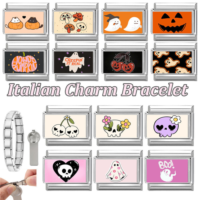 Wholesale -Themed Stainless Steel Creative Modular Bracelet for DIY Jewelry Accessory