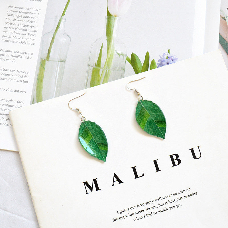 Wholesale Summer Natural Leaf Earrings Forest Style Earrings Acrylic Earrings ACC-ES-XN022