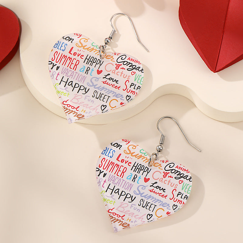 Wholesale  personality love  rainbow creative earrings