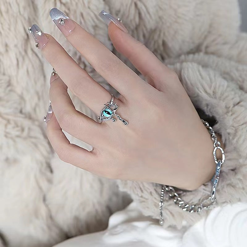 Wholesale Angel Tear Ring retro personality fashion light luxury temperament Devil eye Rings