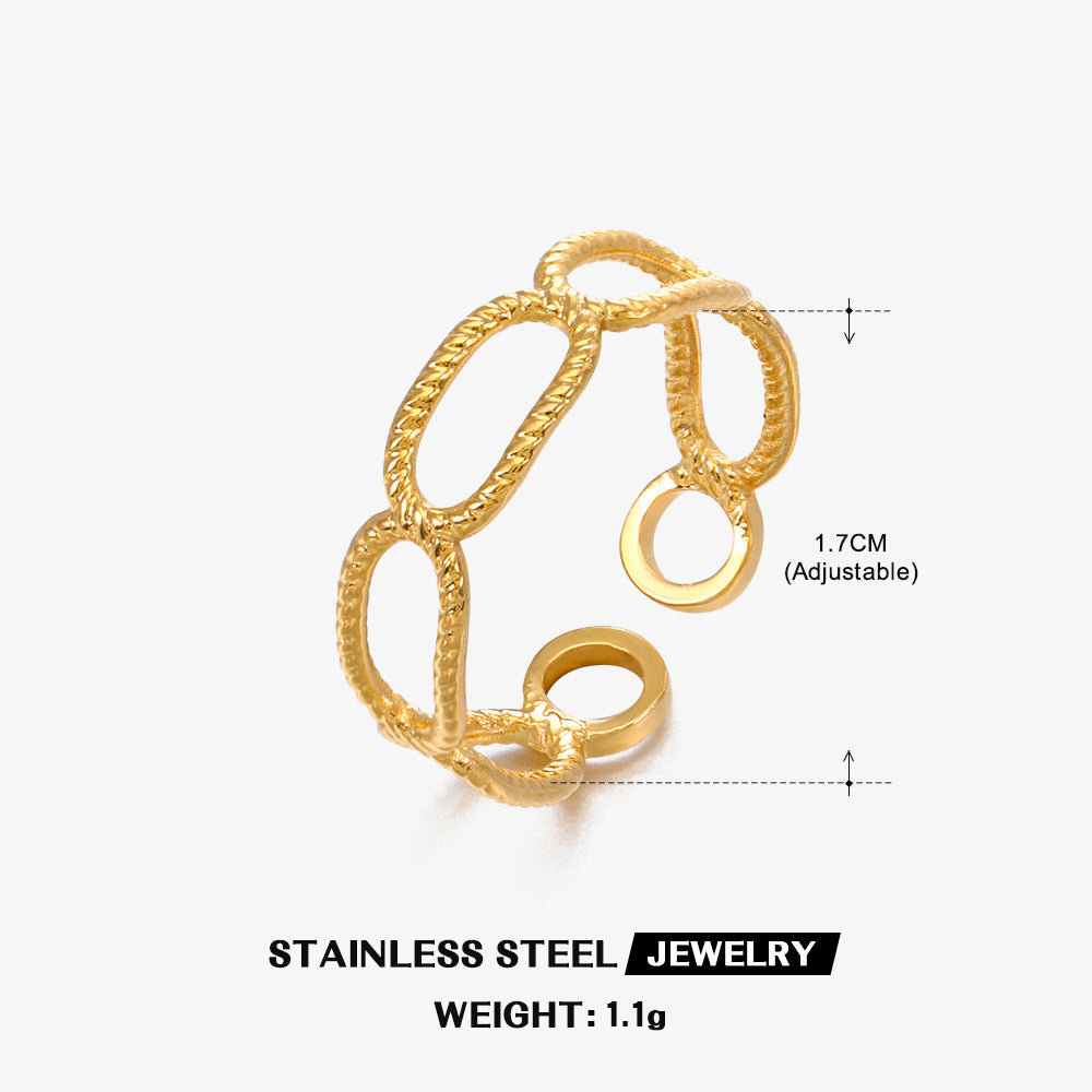 Wholesale Gold Plated Rings Stainless Steel Rings Hollow Open Adjustable Rings ACC-RS-JiaLi007