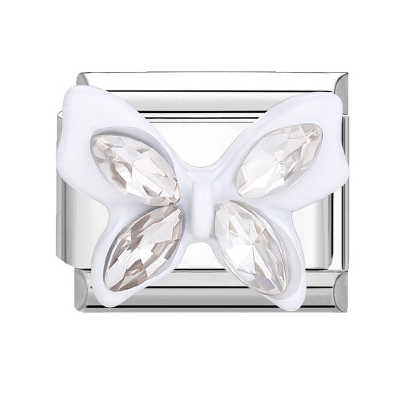 Wholesale Italian Charm Bracelet 9mm DIY Splicing Butterfly Series Stainless Steel Composable Bracelet