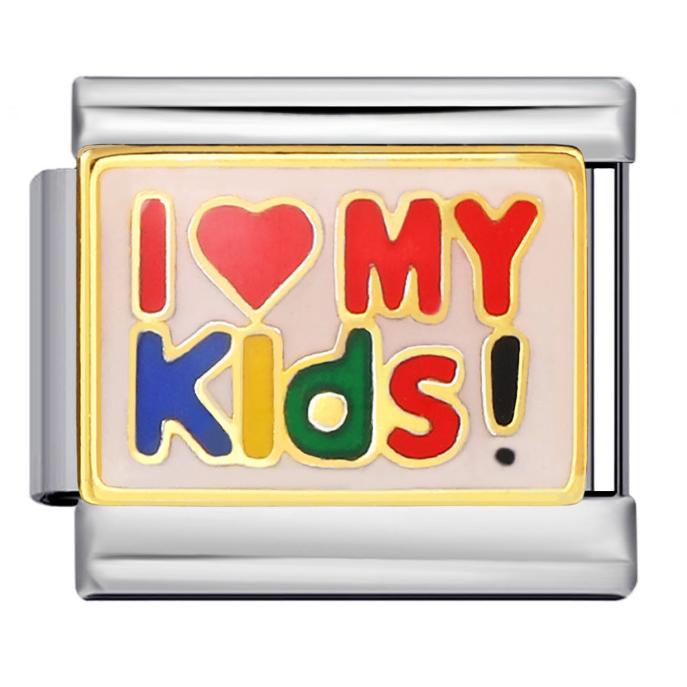 Wholesale Italian Charm Bracelet 9mm DIY Splicing Removable Family Member Element Stainless Steel Composable Bracelet