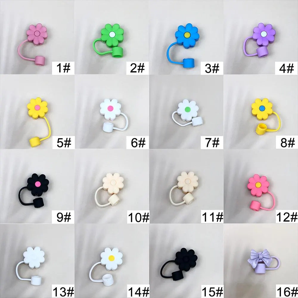 Wholesale  10mm Shiny Laser Butterfly PVC Soft Straw Tube Cap