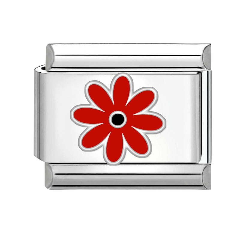 Wholesale 9mm Italian Charm Starter Bracelets DIY Flower Series Stainless Steel Composable Bracelet